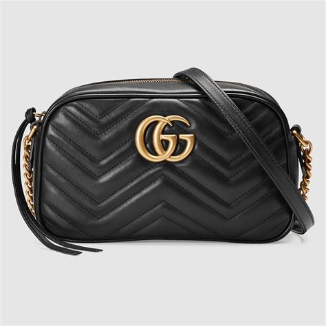 gucci gg marmont mini matelassé zipped shoulder bag in black|gucci mini black crossbody bag.